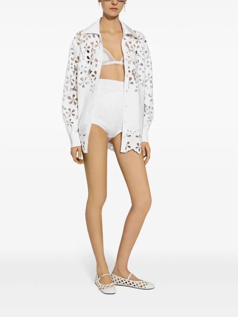 Dolce & Gabbana cut-out cotton shirt - White
