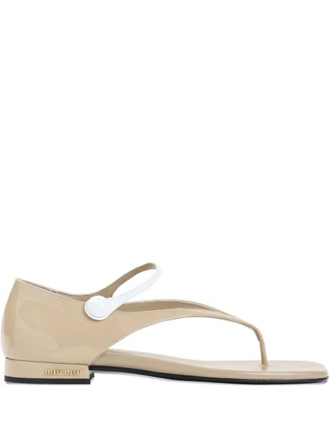 Miu Miu two-tone patent-leather sandals - Neutrals - zdjęcie produktu nr 1