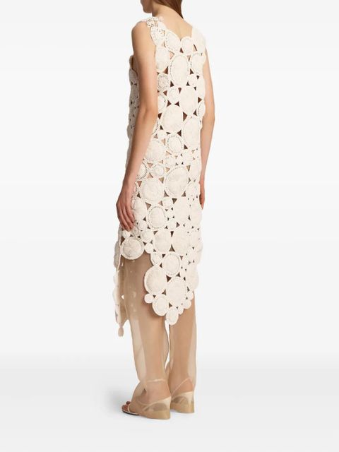 KHAITE Avalon circular-appliqué maxi dress - Neutrals