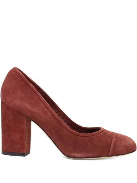 Loro Piana block-heel suede pumps - Red - zdjęcie produktu nr 1