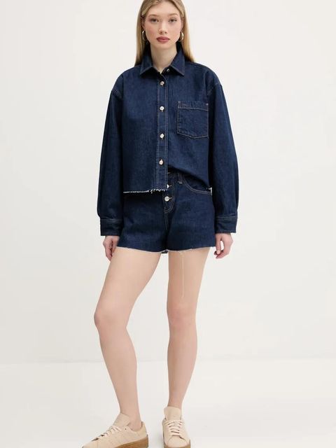 Tommy Jeans kurtka jeansowa kolor granatowy przejściowa oversize DW0DW20567