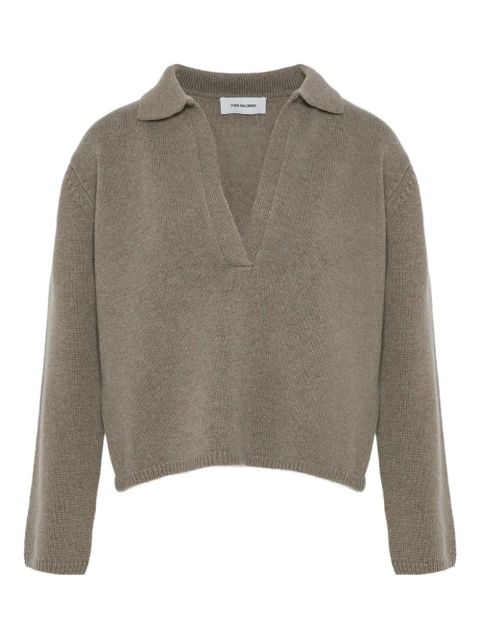 Yves Salomon polo-collar sweater - Grey - zdjęcie produktu nr 1