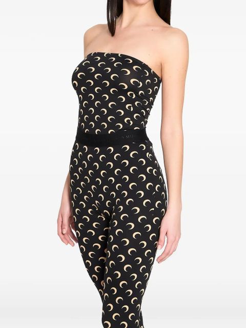 Marine Serre moon print bustier top - Black