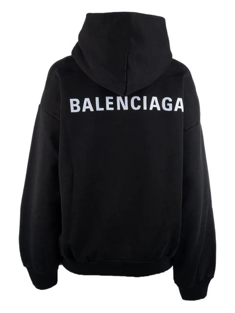 Balenciaga logo-print hoodie - Black