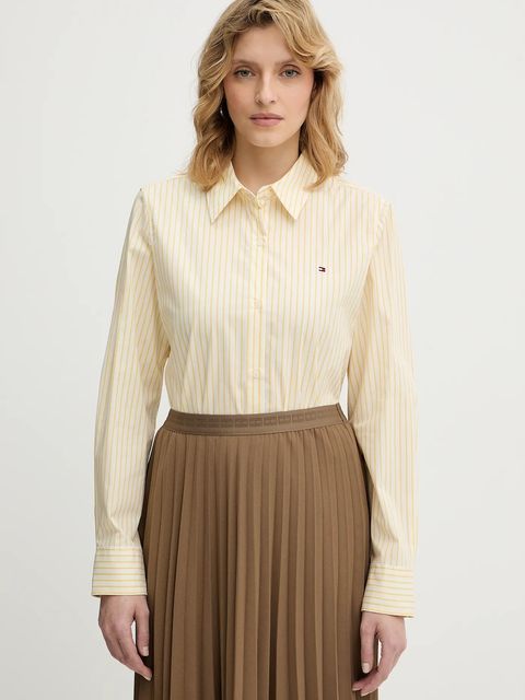 Tommy Hilfiger koszula damska kolor żółty regular z kołnierzykiem klasycznym WW0WW47169 - zdjęcie produktu nr 1