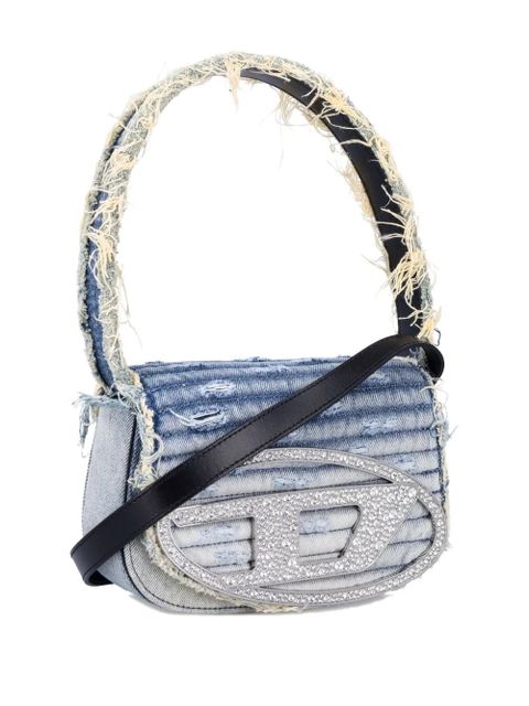 Diesel 1DR crystal-embellished denim shoulder bag - Blue - zdjęcie produktu nr 2