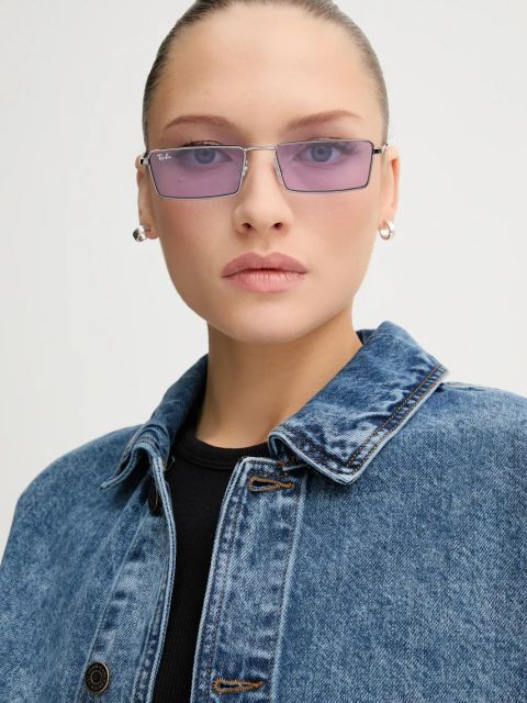 Ray-Ban okulary przeciwsłoneczne kolor fioletowy 0RB3741