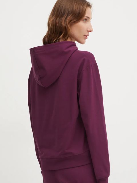 HUGO bluza lounge kolor fioletowy z kapturem gładka 50490594