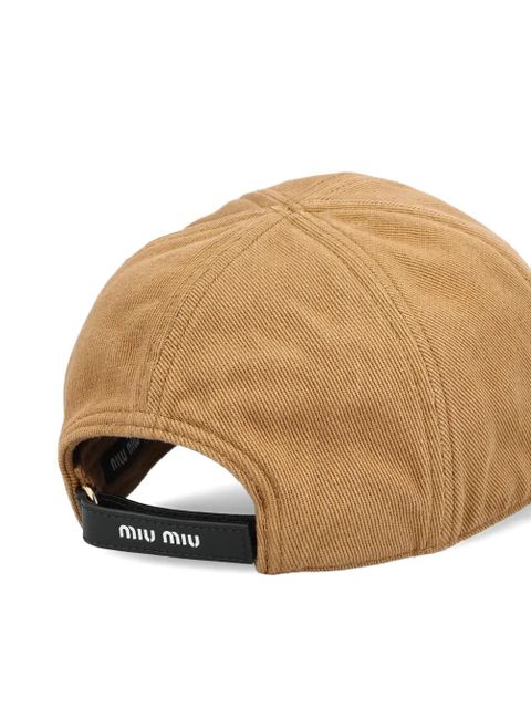 Miu Miu logo-embroidered baseball cap - Neutrals