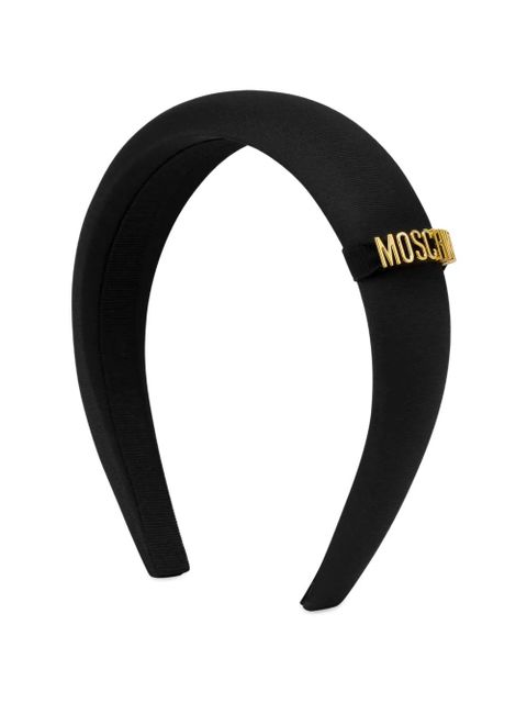 Moschino logo-plaque padded headband - Black - zdjęcie produktu nr 2