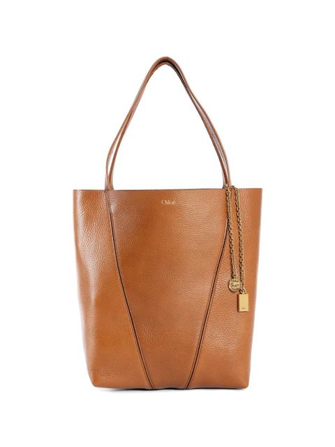 Chloé Spin leather tote bag - Brown - zdjęcie produktu nr 2