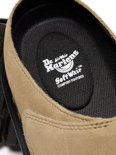 Dr. Martens klapki zamszowe ZebZag AnyWair Mule kolor beżowy DM41730200