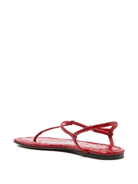 Paris Texas snake-embossed leather sandals - Red