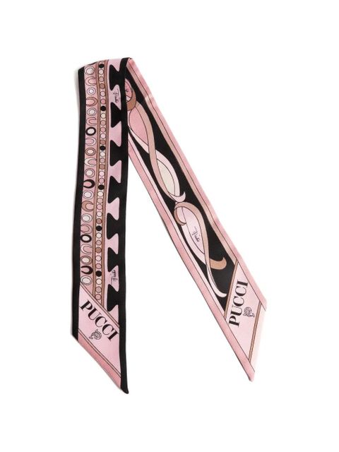 PUCCI mixed print silk twill scarf - Pink - zdjęcie produktu nr 1