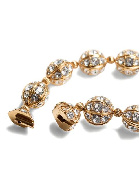 Valentino Garavani crystal-embellished gold bracelet