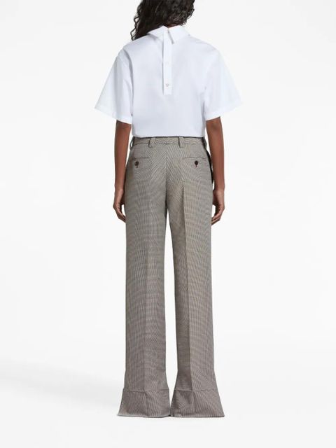 Marni houndstooth-pattern straight-leg trousers - Black