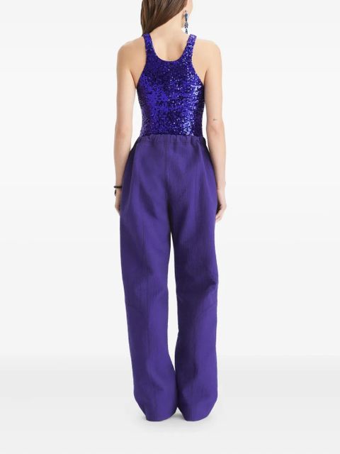 Tory Burch sequin-embellished jersey bodysuit - Purple