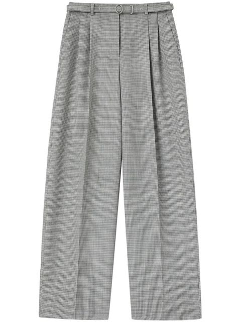 Jil Sander checked virgin-wool palazzo pants - Grey - zdjęcie produktu nr 1