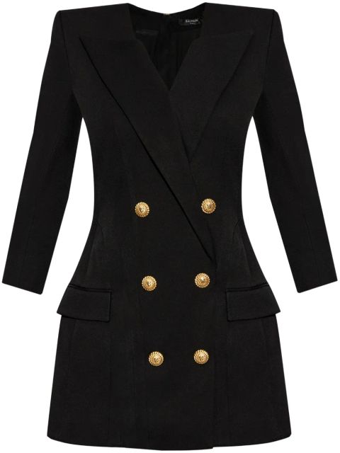 Balmain logo-engraved mini dress - Black