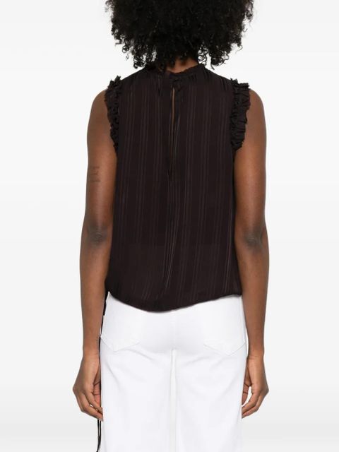 PINKO ruffled sleeveless top - Brown