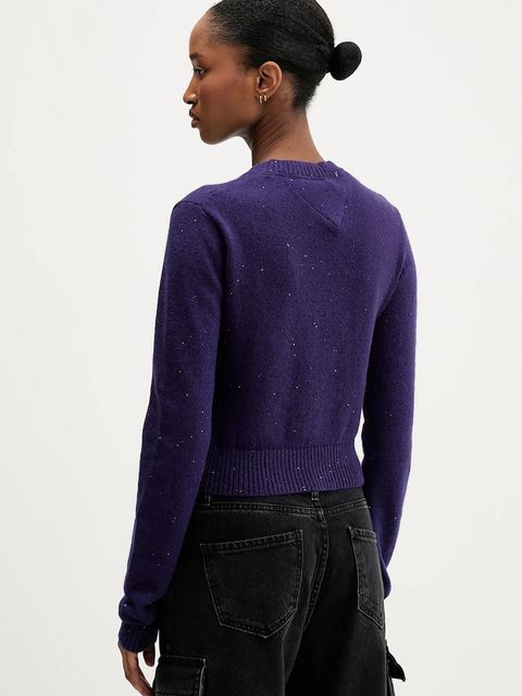 Tommy Jeans sweter damski kolor fioletowy DW0DW21690