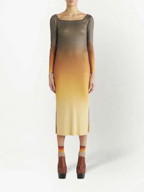 ETRO gradient-effect ribbed-knit dress - Yellow