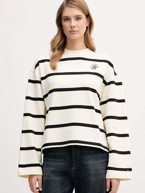 Tommy Hilfiger longsleeve kolor beżowy WW0WW48431 - zdjęcie produktu nr 1