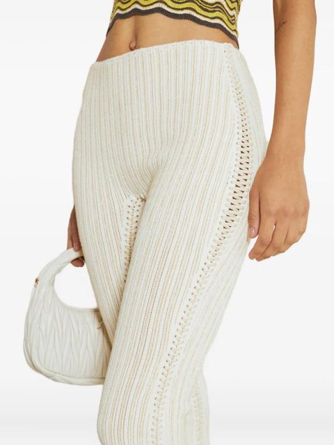 Isa Boulder ribbed embellished trousers - White