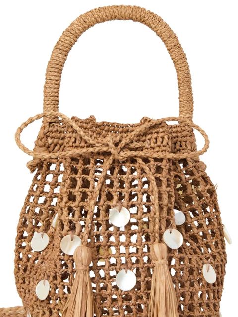 Alanui Precious Moments raffia tassel-detail bucket bag - Brown
