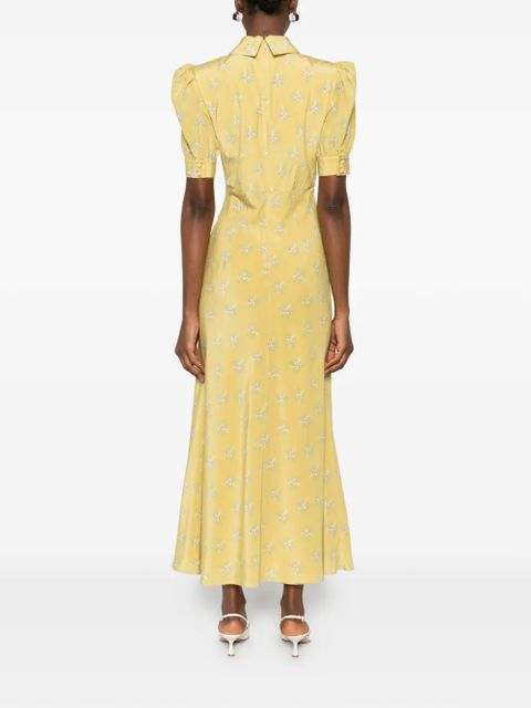 Alessandra Rich collared floral maxi dress - Yellow