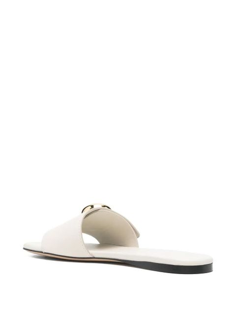 LOEWE leather circular-embellishment sandals - Neutrals - zdjęcie produktu nr 2