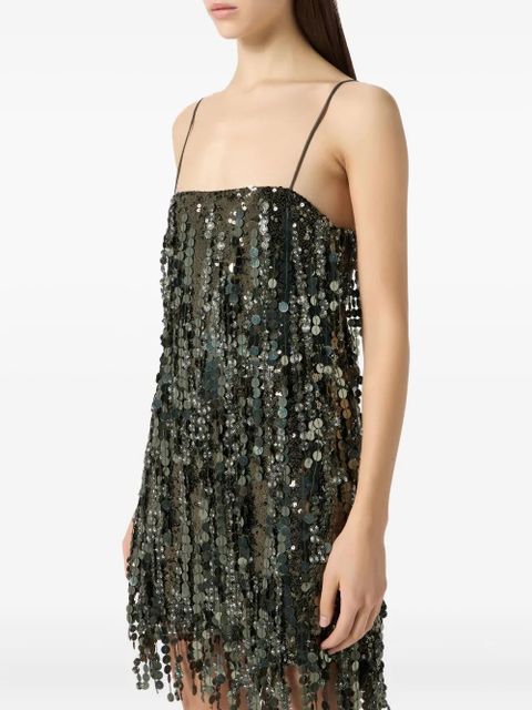 Blumarine sequin-embellished mini dress - Green