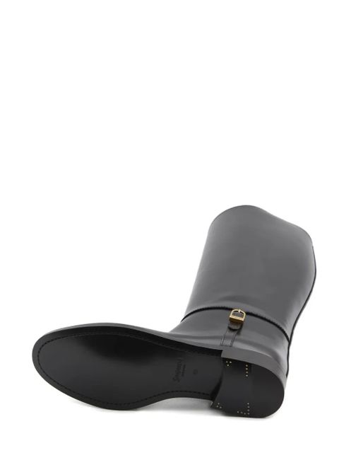 Saint Laurent Julia calf-leather buckle boots - Black