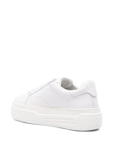Lanvin DDB0 leather flatform sneakers - White