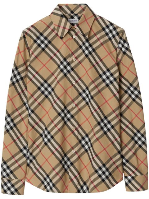 Burberry check-pattern cotton shirt - Neutrals - zdjęcie produktu nr 1