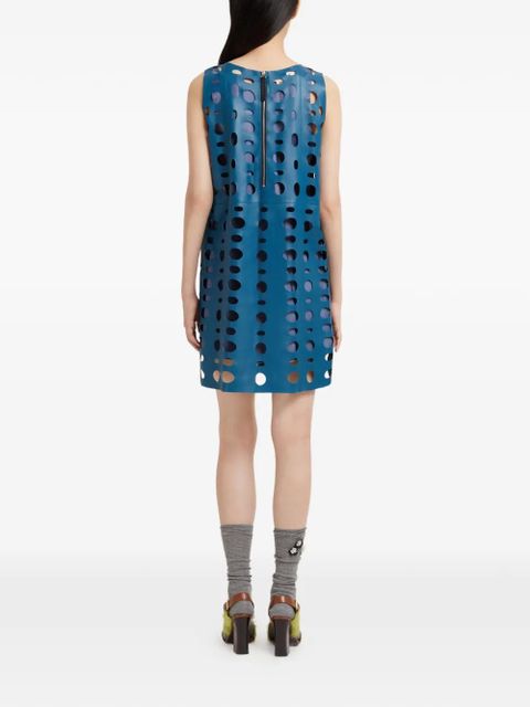 Marni circular cut-out sleeveless mini dress - Blue