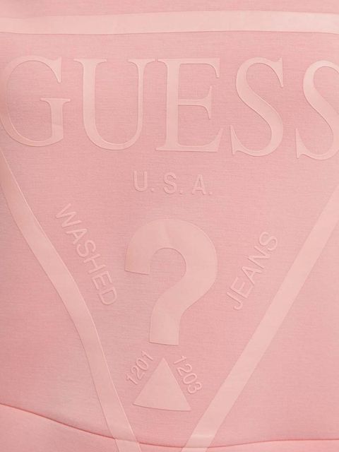 Guess bluza NEW ALISA damska kolor różowy z kapturem z nadrukiem V2YQ08 K7UW2