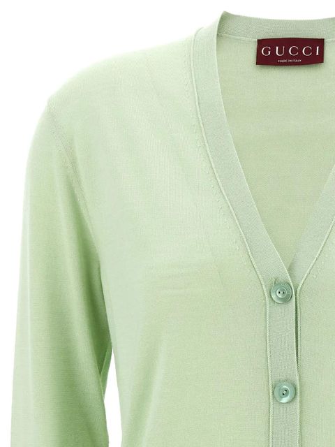 Gucci v-neck button cardigan - Green