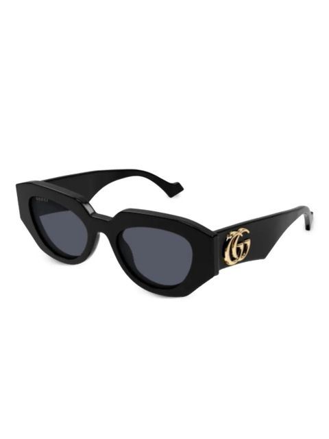 Gucci Eyewear Gene GG oval-frame sunglasses - Black