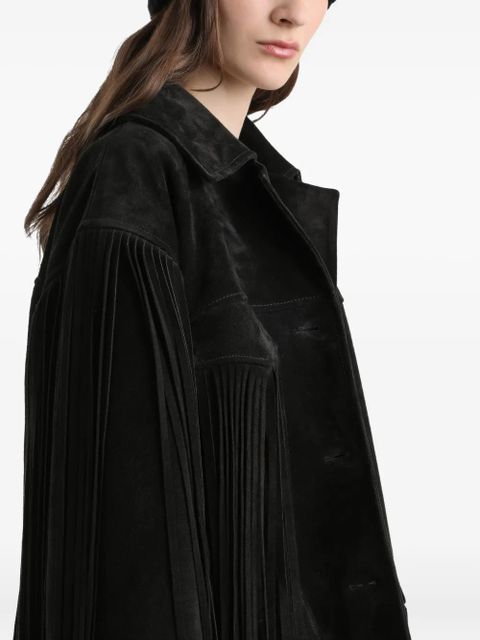 Dolce & Gabbana pleated fringe coat - Black