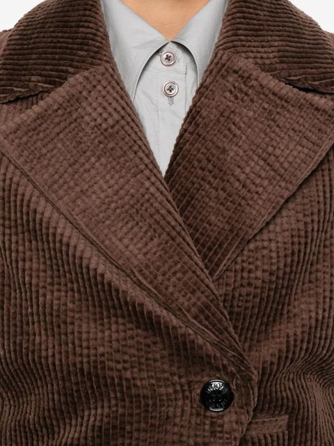 GANNI corduroy buttoned waistcoat - Brown