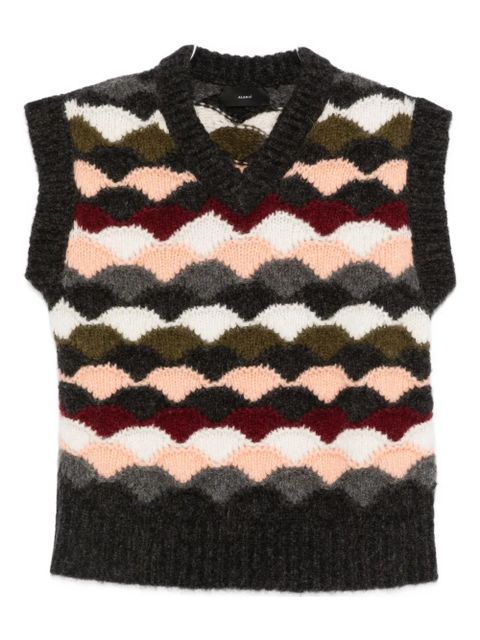 Alanui chevron knitted vest - Green