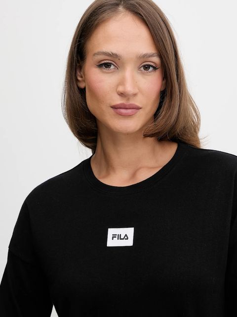 Fila piżama bawełniana damska kolor czarny bawełniana FPW4218