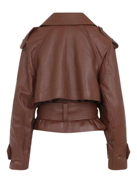 ZIMMERMANN Hypnotic belted leather jacket - Brown