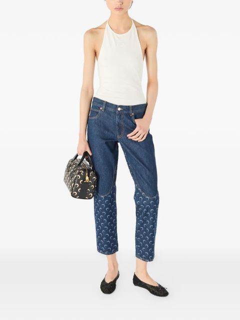 Marine Serre moon-print panelled jeans - Blue - zdjęcie produktu nr 2