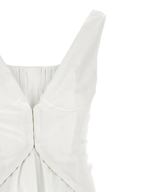 Alexander McQueen striped folded mini dress - White