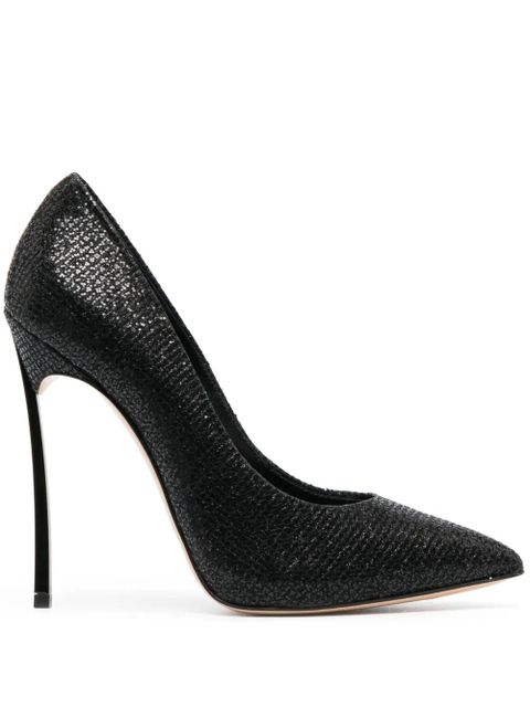 Casadei Blade 120mm sequin-embellished pumps - Black - zdjęcie produktu nr 1
