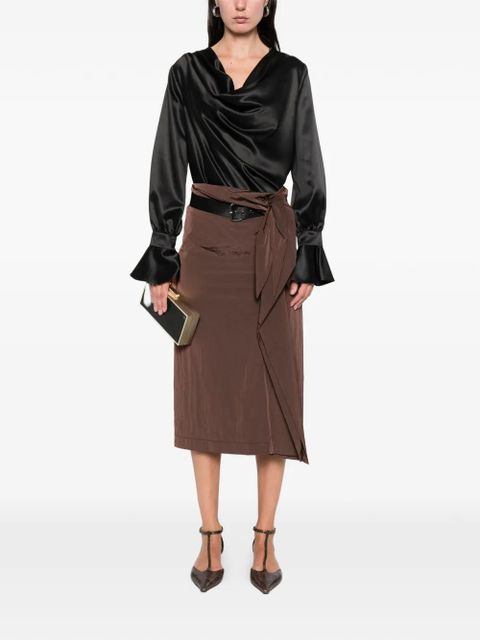 PINKO Tartetatin belt midi skirt - Brown - zdjęcie produktu nr 2