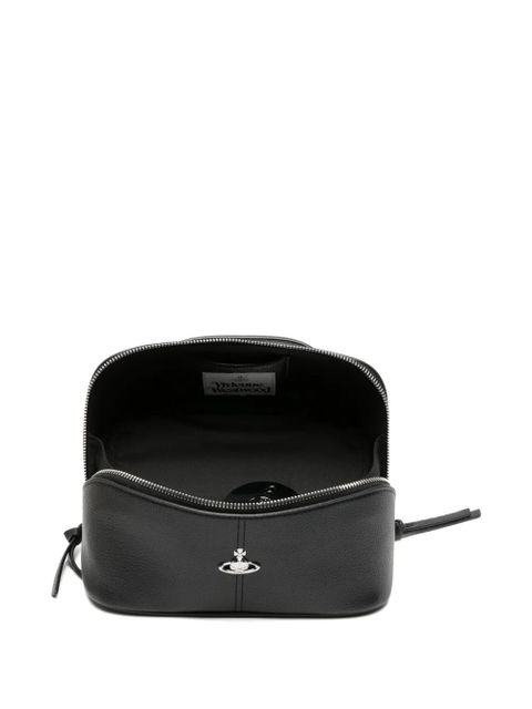 Vivienne Westwood Cosmetic Case Orb leather makeup bag - Black