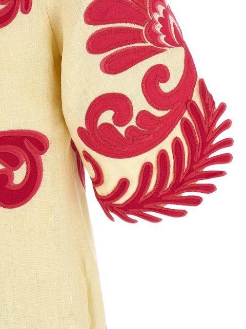 FARM Rio Spring Arabesc embroidered mini dress - Neutrals